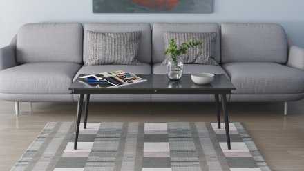 Стіл трансформер журнальний Dandi Small Ferrum-decor 45x120 160)x70 Чорний метал ДСП Сосна Кембра 16 мм (FRD-106794)