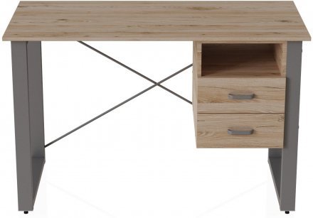 Письмовий стіл із ящиками Ferrum-decor Оскар 750x1400x700 метал Сірий ДСП Дуб Сан-Марино 16 мм (FRD-103290)