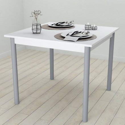 Стіл кухонний Ferrum-decor Агата 75x90x90 Сірий ДСП Біле 16мм (FRD-106260)