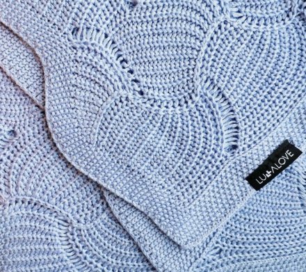 Плед плетений Shell 80x100 см Baby Blue lullalove-8085 Плед плетений Shell 80x100 см Baby Blue lullalove-8085