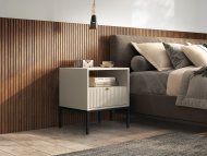 Тумба приліжкова Perfect Home Нова / Nova з 1 шухлядою і чорними ніжками S54 Кашемір (PFH-091256)