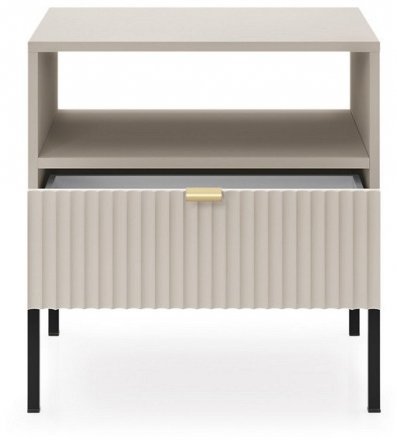 Тумба приліжкова Perfect Home Нова / Nova з 1 шухлядою і чорними ніжками S54 Кашемір (PFH-091256) Тумба приліжкова Perfect Home Нова / Nova з 1 шухлядою і чорними ніжками S54 Кашемір (PFH-091256)