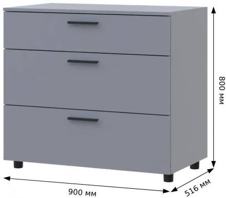 Комод Doros Торн Антрацит 3Ш 90х51.6х80 (DRS-012092) Комод Doros Торн Антрацит 3Ш 90х51.6х80 (DRS-012092)