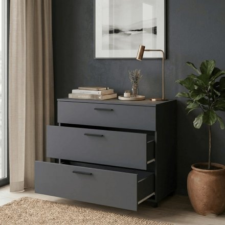 Комод Doros Торн Антрацит 3Ш 90х51.6х80 (DRS-012092) Комод Doros Торн Антрацит 3Ш 90х51.6х80 (DRS-012092)