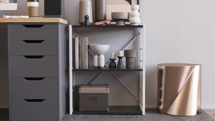 Етажерка 3/60 Ferrum-decor Серії Конект 73x60x28 білий ДСП Сосна Кембра 16мм (FRD-104265)