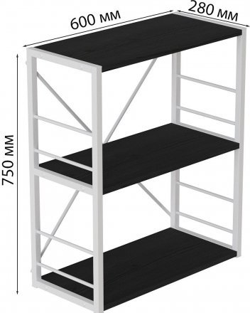 Етажерка 3/60 Ferrum-decor Серії Конект 73x60x28 білий ДСП Сосна Кембра 16мм (FRD-104265)