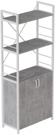 Етажерка 3/60 Ferrum-decor Серії Конект із тумбою 144x60x28 Білий ДСП Бетон (FRD-104455)