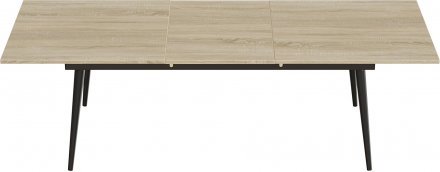 Стіл трансформер журнальний Dandi Small Ferrum-decor 45x120 160)x70 Чорний метал ДСП Дуб Сонома 16 мм (FRD-106796)
