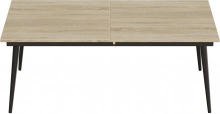 Стіл трансформер журнальний Dandi Small Ferrum-decor 45x120 160)x70 Чорний метал ДСП Дуб Сонома 16 мм (FRD-106796)