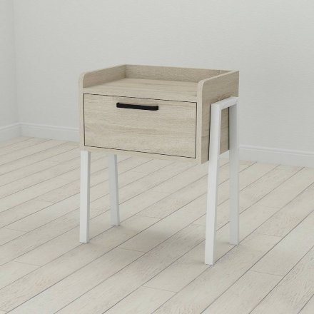 Модульна тумба Ferrum-decor Бетті 540x450x320 метал Білий ДСП Сонома 16 мм (FRD-102993)