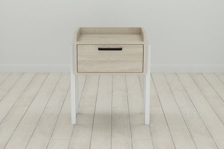 Модульна тумба Ferrum-decor Бетті 540x450x320 метал Білий ДСП Сонома 16 мм (FRD-102993)