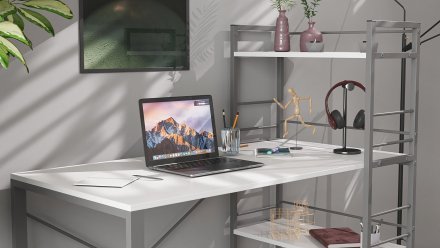 Письмовий стіл Ferrum-decor Серії Конект з етажеркою 75x120x600 сірий ДСП Біле 16мм (FRD-104230) Письмовий стіл Ferrum-decor Серії Конект з етажеркою 75x120x600 сірий ДСП Біле 16мм (FRD-104230)