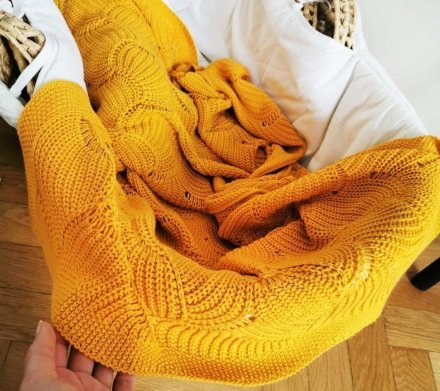 Плед плетений Shell 80x100 см Mango lullalove-8092 Плед плетений Shell 80x100 см Mango lullalove-8092