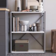 Етажерка 3/60 Ferrum-decor Серії Конект 75x60x28 сірий ДСП Біле 16мм (FRD-104266)