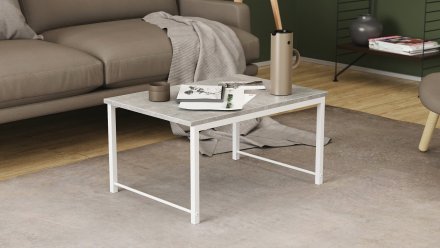 Стіл журнальний приставний Террі Комбо Ferrum-decor 345x662x440 Білий метал ДСП Бетон 16 мм (FRD-105149) Стіл журнальний приставний Террі Комбо Ferrum-decor 345x662x440 Білий метал ДСП Бетон 16 мм (FRD-105149)