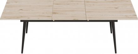 Стіл трансформер журнальний Dandi Small Ferrum-decor 45x120 160)x70 Чорний метал ДСП Дуб Сан-Марино 16 мм (FRD-106798)