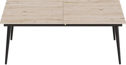 Стіл трансформер журнальний Dandi Small Ferrum-decor 45x120 160)x70 Чорний метал ДСП Дуб Сан-Марино 16 мм (FRD-106798)