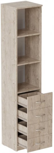 Пенал Анжело Ferrum-decor на 3 полиці з 4 шухлядами 1900x400x380 ДСП Дуб Сан-Марино 16 мм (FRD-104924)
