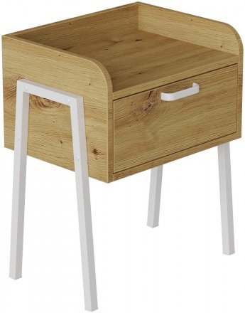 Тумба модульна Ferrum-decor Бетті 540x450x320 метал Білий ДСП Дуб Дуб Артизан 16 мм (FRD-102995)