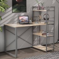 Письмовий стіл Ferrum-decor Серії Конект з етажеркою 75x120x60 сірий ДСП Дуб Сан-Марино 16мм (FRD-104231) Письмовий стіл Ferrum-decor Серії Конект з етажеркою 75x120x60 сірий ДСП Дуб Сан-Марино 16мм (FRD-104231)