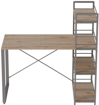 Письмовий стіл Ferrum-decor Серії Конект з етажеркою 75x120x60 сірий ДСП Дуб Сан-Марино 16мм (FRD-104231)