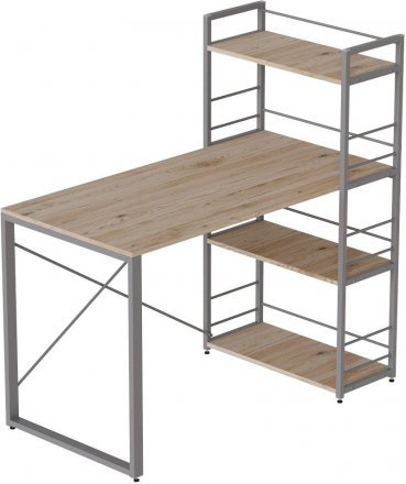 Письмовий стіл Ferrum-decor Серії Конект з етажеркою 75x120x60 сірий ДСП Дуб Сан-Марино 16мм (FRD-104231)