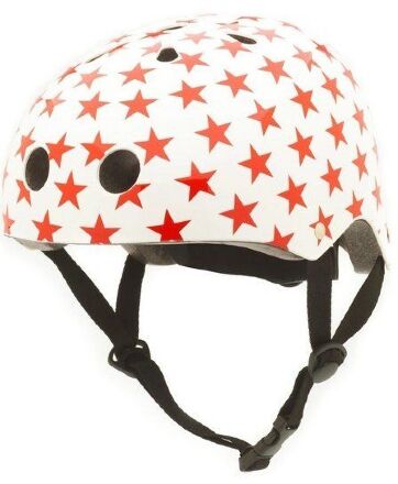 Шлем велосипедный Coconut 44-51 см белый с красными звездочками COCO 4XS