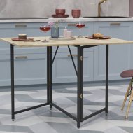 Стіл трансформер книжка Вуді Ferrum-decor 75x130x90 Чорний метал ДСП Дуб Сонома 16 мм (FRD-106746)