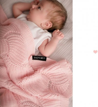 Плед плетений Shell 80x100 см Powder Pink lullalove-8177 Плед плетений Shell 80x100 см Powder Pink lullalove-8177