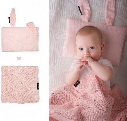 Плед плетений Shell 80x100 см Powder Pink lullalove-8177 Плед плетений Shell 80x100 см Powder Pink lullalove-8177