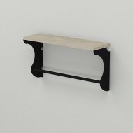 Полиця настінна Ferrum-decor Юзібі 270x500x150 метал Чорний ДСП Сонома 16 мм (FRD-102656)