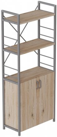 Етажерка 3/60 Ferrum-decor Серії Конект із тумбою 144x60x28 Сірий ДСП Сан-Марино (FRD-104457)