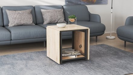 Стіл журнальний трансформер Куб Комбо Ferrum-decor 540x532x500 Чорний метал ДСП Дуб Сан-Марино 16 мм (FRD-105151) Стіл журнальний трансформер Куб Комбо Ferrum-decor 540x532x500 Чорний метал ДСП Дуб Сан-Марино 16 мм (FRD-105151)