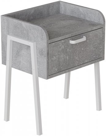 Тумба модульна Ferrum-decor Бетті 540x450x320 метал Білий ДСП Бетон 16 мм (FRD-102996)