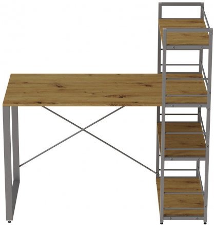 Письмовий стіл Ferrum-decor Серії Конект з етажеркою 75x120x60 сірий ДСП Дуб Артизан 16мм (FRD-104232) Письмовий стіл Ferrum-decor Серії Конект з етажеркою 75x120x60 сірий ДСП Дуб Артизан 16мм (FRD-104232)