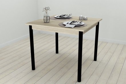 Кухонний стіл Ferrum-decor Агата 75x90x90 Чорний ДСП Сонома 16мм (FRD-106264)
