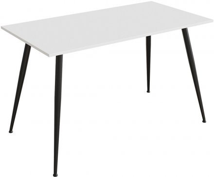 Кухонний стіл Марсель 40 Ferrum-decor 75x120x70 Чорний метал ДСП Білий 16 мм (FRD-106767)