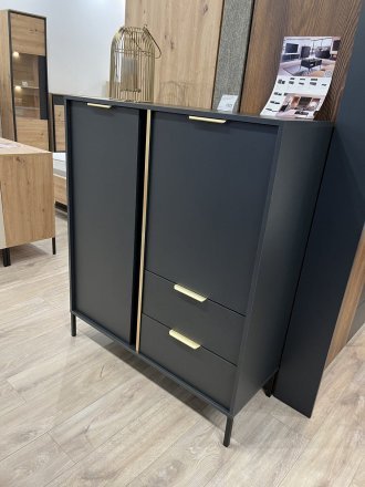 Комод високий Perfect Home Ларс / Lars 2-дверний з 2 шухлядами 2D2S/104 Антрацит (PFH-091020)