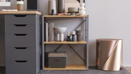 Етажерка 3/60 Ferrum-decor Серії Конект 73x60x28 сірий ДСП Дуб Артизан 16мм (FRD-104268) Етажерка 3/60 Ferrum-decor Серії Конект 73x60x28 сірий ДСП Дуб Артизан 16мм (FRD-104268)