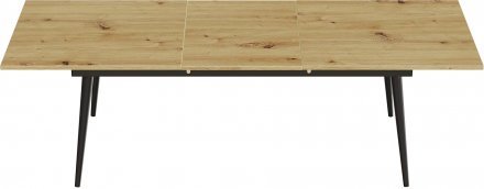 Стіл трансформер журнальний Dandi Small Ferrum-decor 45x120 160)x70 Чорний метал ДСП Дуб Артизан 16 мм (FRD-106800)