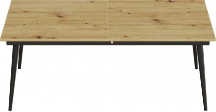 Стіл трансформер журнальний Dandi Small Ferrum-decor 45x120 160)x70 Чорний метал ДСП Дуб Артизан 16 мм (FRD-106800)