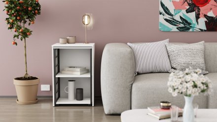 Стіл-тумба трансформер Смарт 2/1 Ferrum-decor 750x1450x500 Чорний метал ДСП Біле 16 мм (FRD-105095)