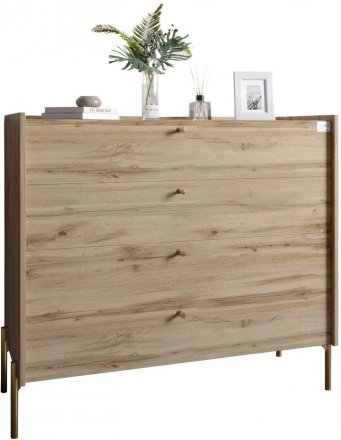 Комод із 4 шухлядами LION Wood із золотими ніжками 100х90х45 см Дуб Аппалачі (LION-042963) Комод із 4 шухлядами LION Wood із золотими ніжками 100х90х45 см Дуб Аппалачі (LION-042963)