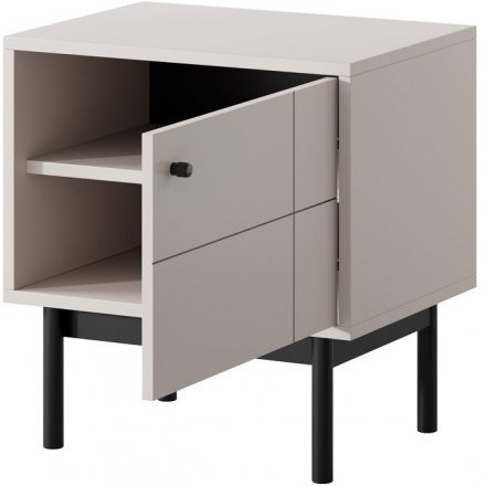 Тумба приліжкова Perfect Home Джапанді / Japandi S54 1-дверна Кашемір (PFH-091467)