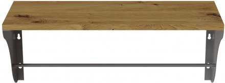 Настінна полиця Ferrum-decor Комфі 260x700x240 метал Сірий ДСП Дуб Артизан 16 мм (FRD-102777)