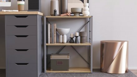 Етажерка 3/60 Ferrum-decor Серії Конект 75x60x28 сірий ДСП Дуб Сонома 16мм (FRD-104269) Етажерка 3/60 Ferrum-decor Серії Конект 75x60x28 сірий ДСП Дуб Сонома 16мм (FRD-104269)