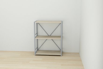 Етажерка 3/60 Ferrum-decor Серії Конект 75x60x28 сірий ДСП Дуб Сонома 16мм (FRD-104269) Етажерка 3/60 Ferrum-decor Серії Конект 75x60x28 сірий ДСП Дуб Сонома 16мм (FRD-104269)