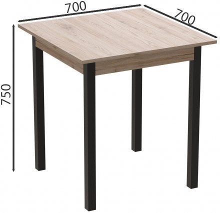 Стіл кухонний Ferrum-decor Агата 75x70x70 Чорний ДСП Сан-Марино 16мм (FRD-105668)