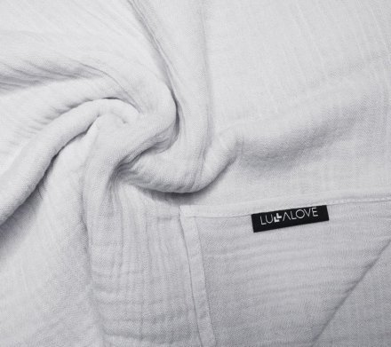 Пелюшка муслінова-плед 100x100 см Ice Grey lullalove-7385 Пелюшка муслінова-плед 100x100 см Ice Grey lullalove-7385