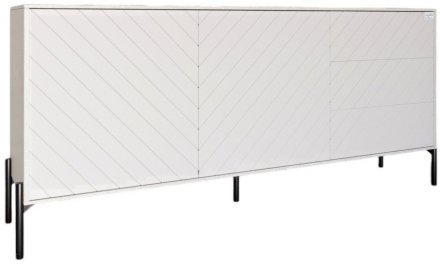 Комод з чорними металевими ніжками LION Амарант 168x40x76,5 см Бетон Style/Білий (LION-041907) Комод з чорними металевими ніжками LION Амарант 168x40x76,5 см Бетон Style/Білий (LION-041907)